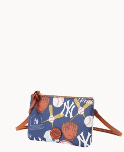 Dooney & Bourke Game Day Ready|Printed Fabric<MLB Top Zip Crossbody Yankees