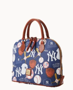 Dooney & Bourke Game Day Ready|Printed Fabric<MLB Zip Zip Satchel Yankees