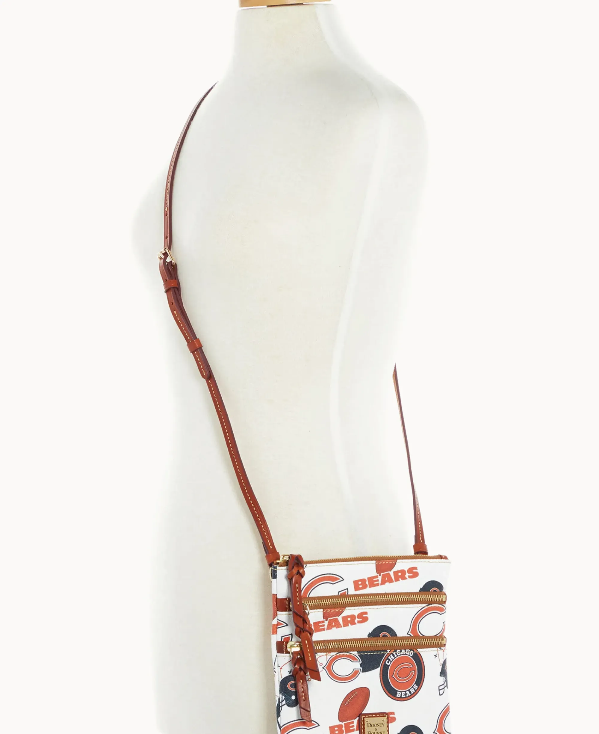 Dooney & Bourke Game Day Ready|Printed Fabric<NFL N S Triple Zip Crossbody BEARS
