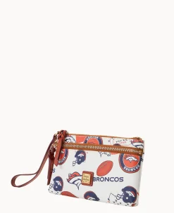 Dooney & Bourke Grab and Go|Wristlets<NFL Broncos Double Zip Wristlet Denver Broncos