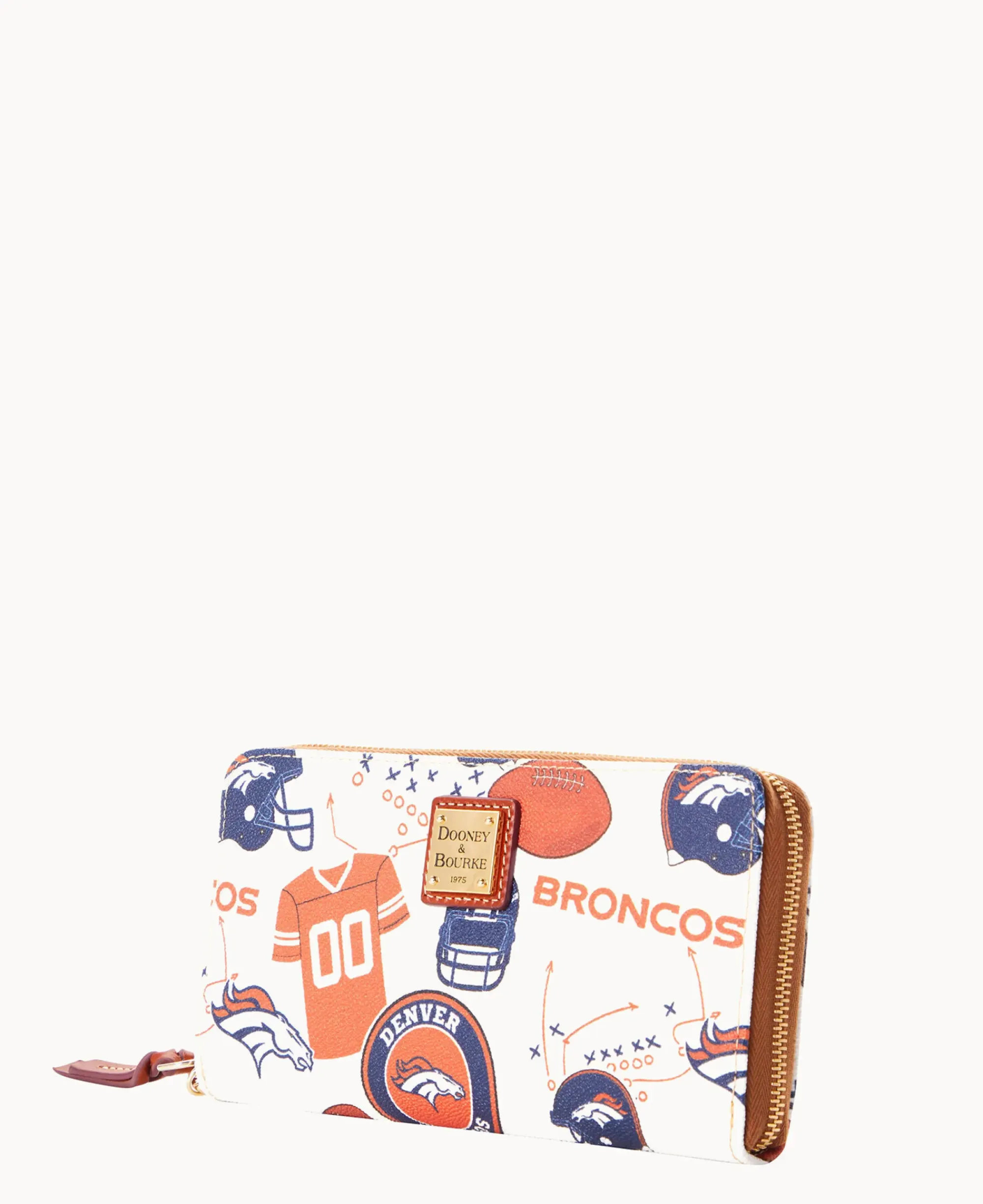 Dooney & Bourke Grab and Go|Wristlets<NFL Large Zip Around Wristlet BRONCOS