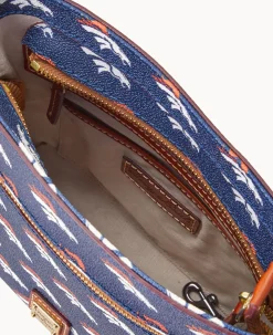 Dooney & Bourke Game Day Ready|Printed Fabric<NFL Small Zip Crossbody BRONCOS