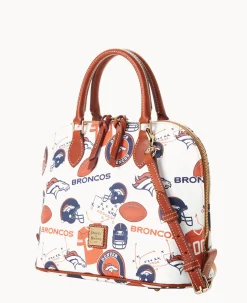 Dooney & Bourke Game Day Ready|Printed Fabric<NFL Zip Zip Satchel BRONCOS