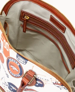 Dooney & Bourke Game Day Ready|Printed Fabric<NFL Zip Zip Satchel BRONCOS