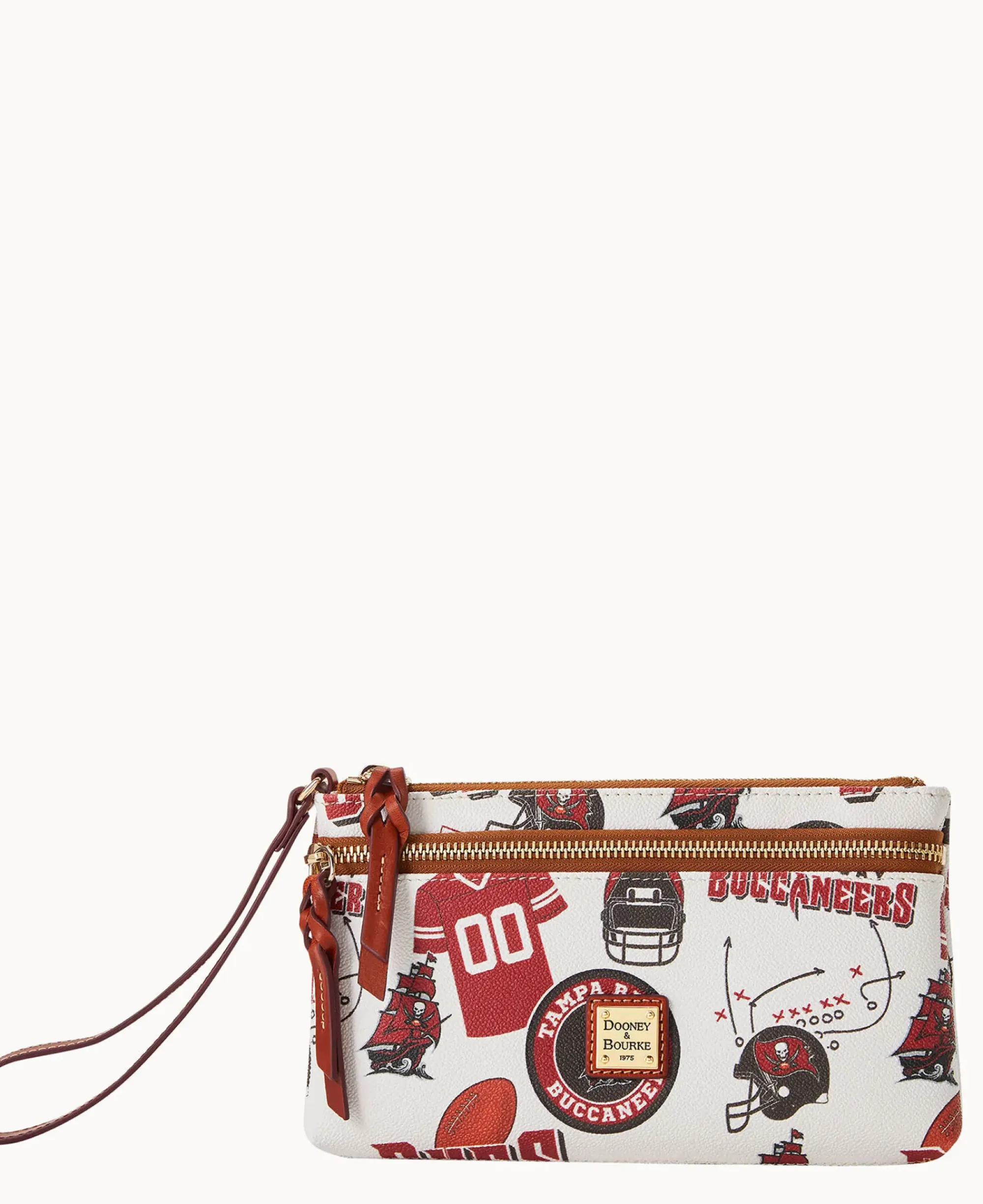 Dooney & Bourke Grab and Go|Wristlets<NFL Buccaneers Double Zip Wristlet Tampa Bay Buccaneers