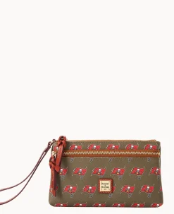 Dooney & Bourke Grab and Go|Wristlets<NFL Buccaneers Double Zip Wristlet Tampa Bay Buccaneers