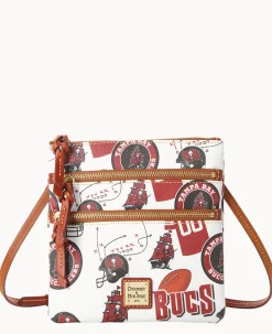 Dooney & Bourke Game Day Ready|Printed Fabric<NFL N S Triple Zip Crossbody BUCCANEERS