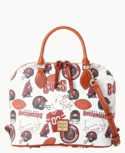 Dooney & Bourke Game Day Ready|Printed Fabric<NFL Zip Zip Satchel Buccaneers
