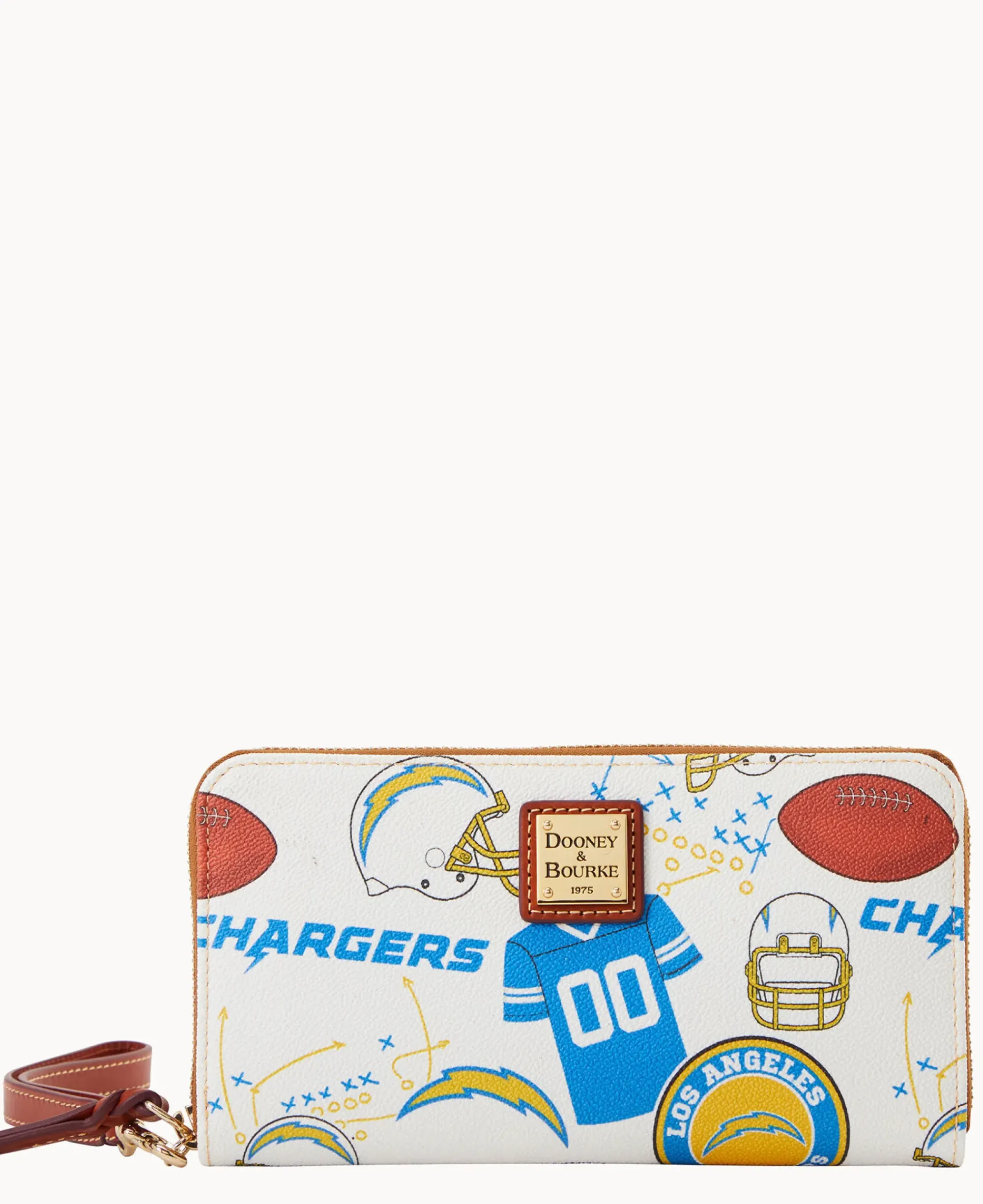 Dooney & Bourke Grab and Go|Wristlets<NFL Large Zip Around Wristlet CHARGERS