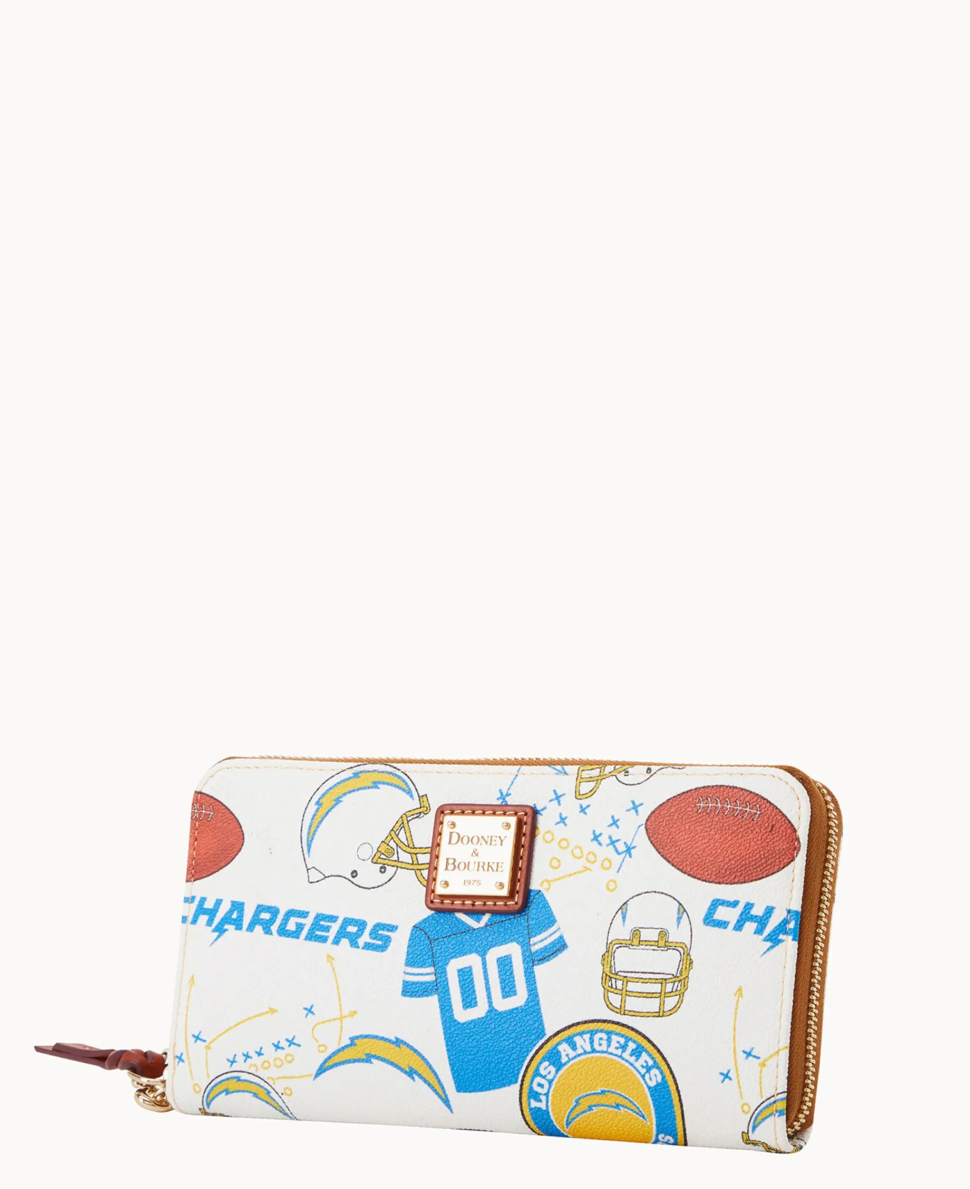 Dooney & Bourke Grab and Go|Wristlets<NFL Large Zip Around Wristlet CHARGERS