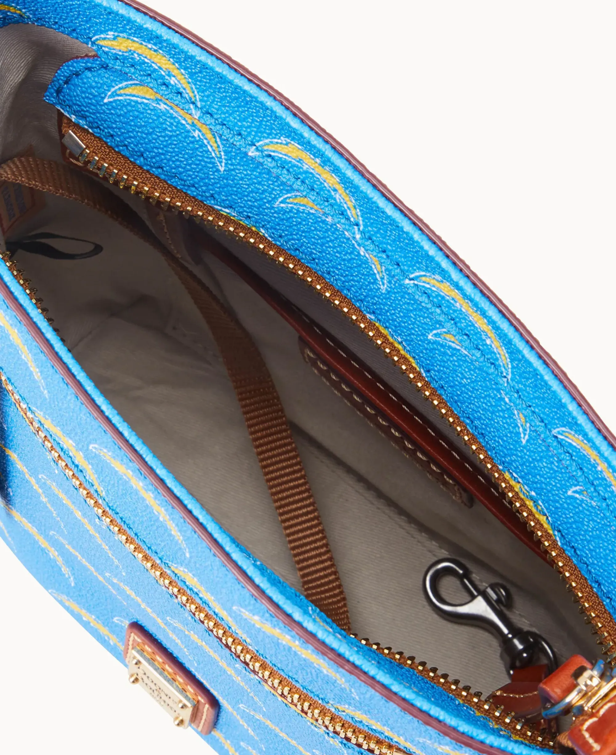 Dooney & Bourke Game Day Ready|Printed Fabric<NFL Small Zip Crossbody CHARGERS