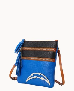 Dooney & Bourke Game Day Ready|Printed Fabric<NFL Triple Zip Crossbody Chargers