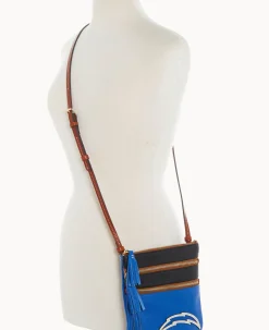 Dooney & Bourke Game Day Ready|Printed Fabric<NFL Triple Zip Crossbody Chargers