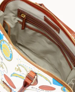 Dooney & Bourke Game Day Ready|Printed Fabric<NFL Zip Zip Satchel CHARGERS