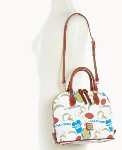 Dooney & Bourke Game Day Ready|Printed Fabric<NFL Zip Zip Satchel CHARGERS