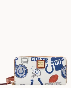 Dooney & Bourke Grab and Go|Wristlets<NFL Large Zip Around Wristlet COLTS