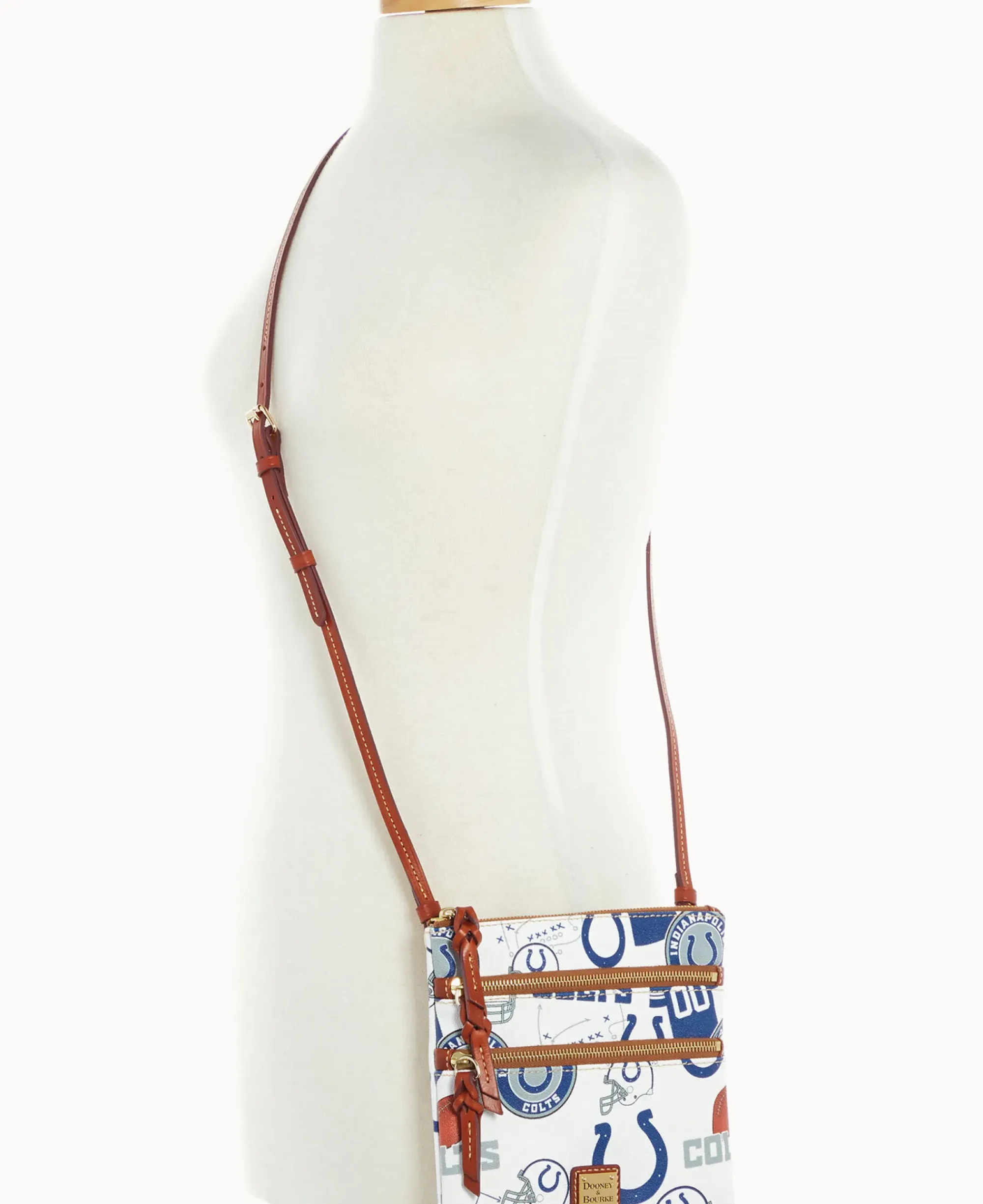 Dooney & Bourke Game Day Ready|Printed Fabric<NFL N S Triple Zip Crossbody COLTS