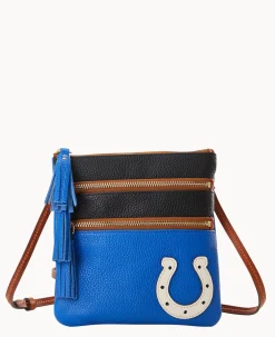 Dooney & Bourke Game Day Ready|Printed Fabric<NFL Triple Zip Crossbody Colts