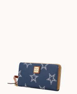 Dooney & Bourke Grab and Go|Wristlets<NFL Large Zip Around Wristlet Cowboys