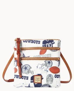 Dooney & Bourke Game Day Ready|Printed Fabric<NFL N S Triple Zip Crossbody COWBOYS