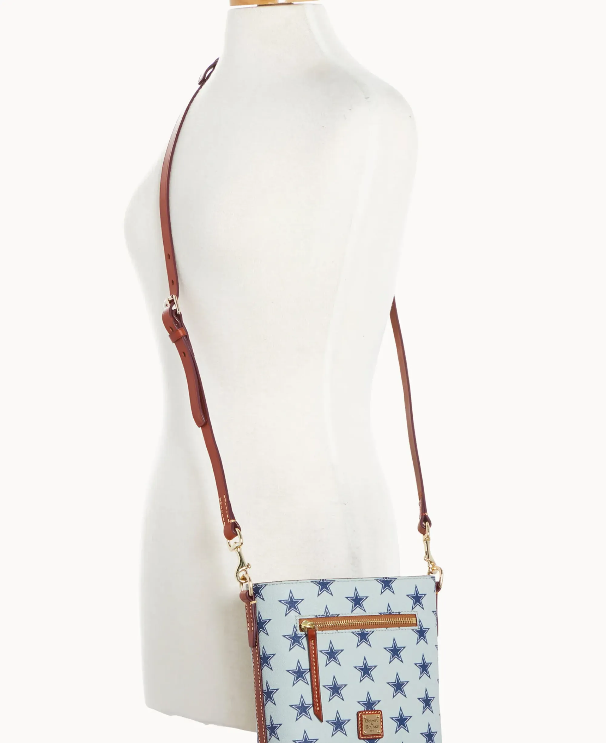Dooney & Bourke Game Day Ready|Printed Fabric<NFL Small Zip Crossbody COWBOYS