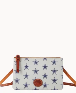 Dooney & Bourke Game Day Ready|Printed Fabric<NFL Top Zip Crossbody Cowboys