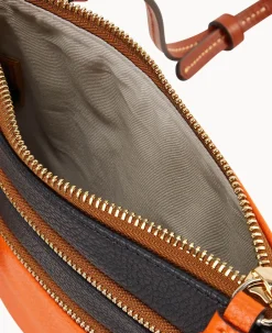 Dooney & Bourke Game Day Ready|Printed Fabric<NFL Triple Zip Crossbody Dolphins