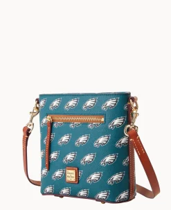 Dooney & Bourke Game Day Ready|Printed Fabric<NFL Small Zip Crossbody EAGLES