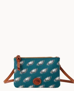 Dooney & Bourke Game Day Ready|Printed Fabric<NFL Top Zip Crossbody Eagles