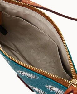 Dooney & Bourke Game Day Ready|Printed Fabric<NFL Top Zip Crossbody Eagles