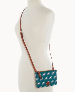 Dooney & Bourke Game Day Ready|Printed Fabric<NFL Top Zip Crossbody Eagles
