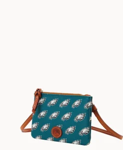 Dooney & Bourke Game Day Ready|Printed Fabric<NFL Top Zip Crossbody Eagles