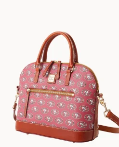 Dooney & Bourke Game Day Ready|Printed Fabric<NFL Domed Zip Satchel 49ERS