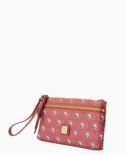 Dooney & Bourke Grab and Go|Wristlets<NFL 49ERS Double Zip Wristlet San Francisco 49ERS