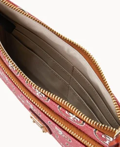 Dooney & Bourke Grab and Go|Wristlets<NFL 49ERS Double Zip Wristlet San Francisco 49ERS