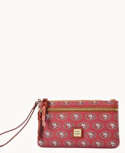 Dooney & Bourke Grab and Go|Wristlets<NFL 49ERS Double Zip Wristlet San Francisco 49ERS