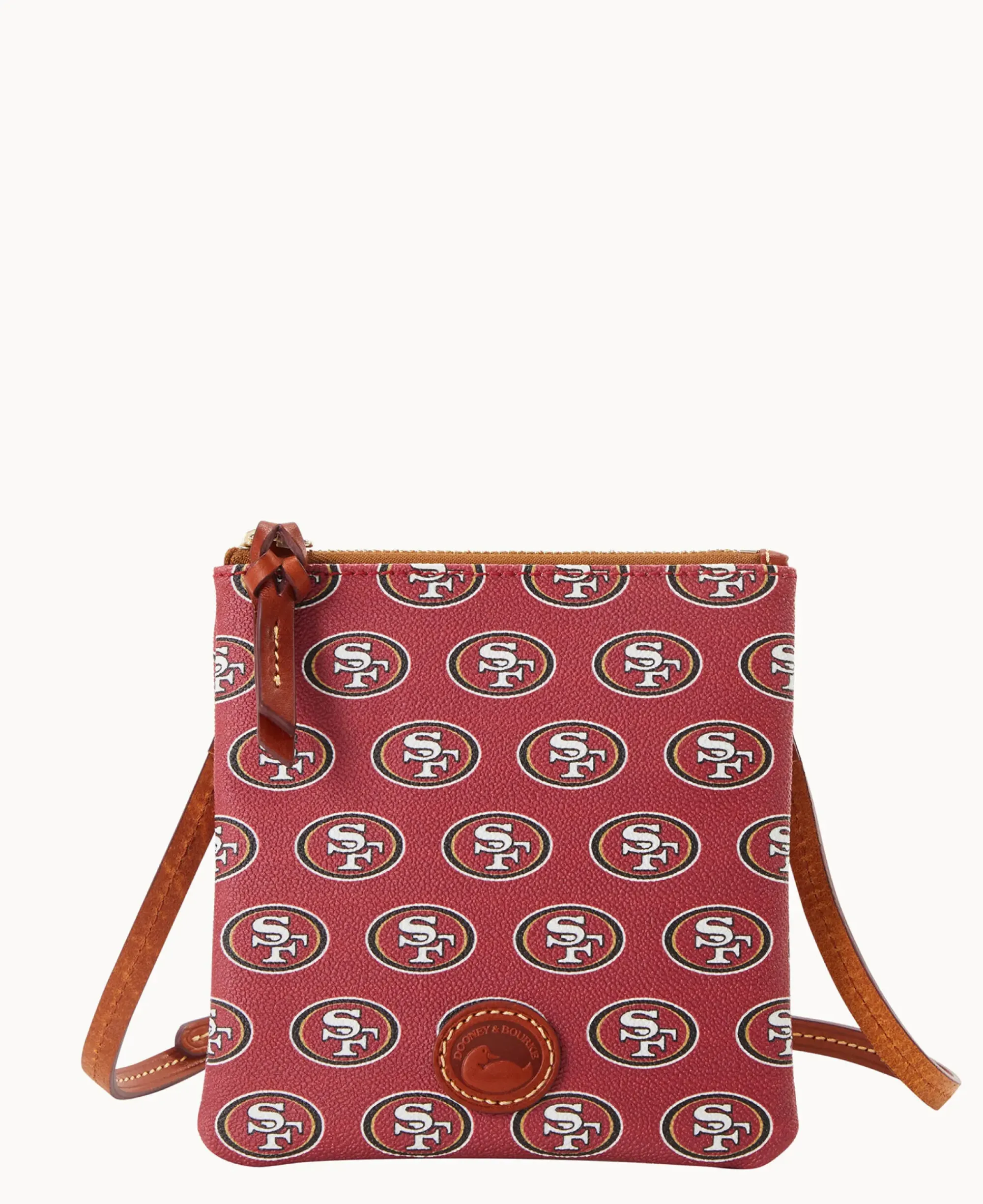 Dooney & Bourke Game Day Ready|Printed Fabric<NFL Small North South Top Zip Crossbody 49ERS