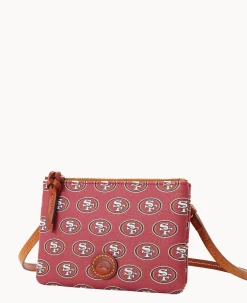 Dooney & Bourke Game Day Ready|Printed Fabric<NFL Top Zip Crossbody 49ERS