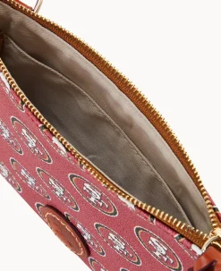 Dooney & Bourke Game Day Ready|Printed Fabric<NFL Top Zip Crossbody 49ERS