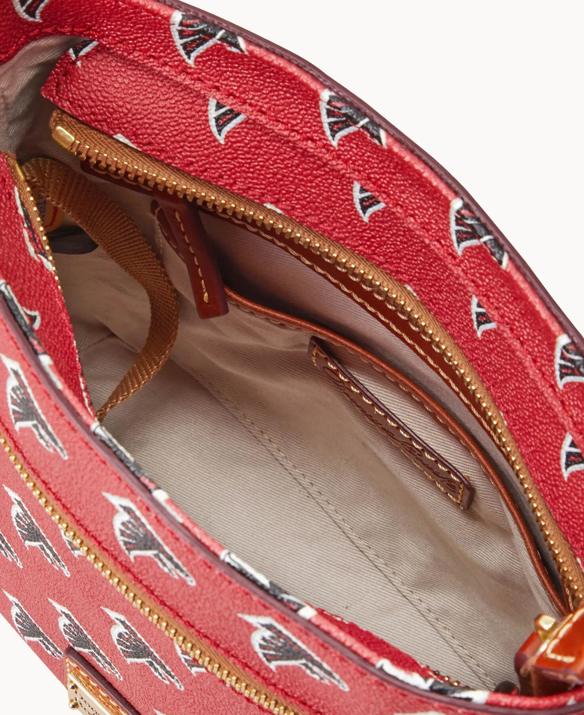 Dooney & Bourke Game Day Ready|Printed Fabric<NFL Small Zip Crossbody FALCONS