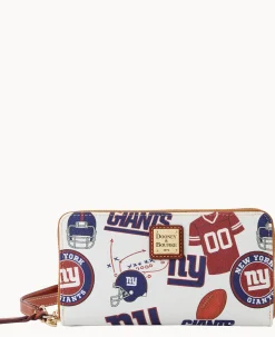 Dooney & Bourke Grab and Go|Wristlets<NFL Large Zip Around Wristlet GIANTS