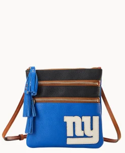Dooney & Bourke Game Day Ready|Printed Fabric<NFL Triple Zip Crossbody Giants