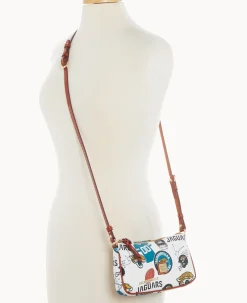 Dooney & Bourke Game Day Ready|Printed Fabric<NFL Lexi Crossbody Sm Coin Case JAGUARS