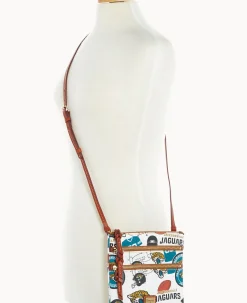 Dooney & Bourke Game Day Ready|Printed Fabric<NFL N S Triple Zip Crossbody JAGUARS