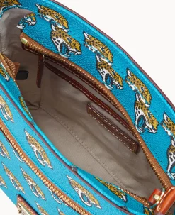 Dooney & Bourke Game Day Ready|Printed Fabric<NFL Small Zip Crossbody JAGUARS