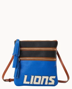 Dooney & Bourke Game Day Ready|Printed Fabric<NFL Triple Zip Crossbody Lions