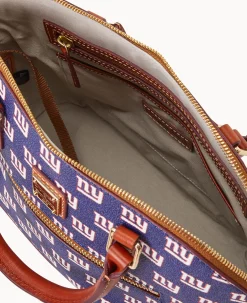 Dooney & Bourke Game Day Ready|Printed Fabric<NFL NY Domed Zip Satchel Giants