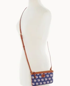 Dooney & Bourke Game Day Ready|Printed Fabric<NFL NY Large Slim Crossbody Giants