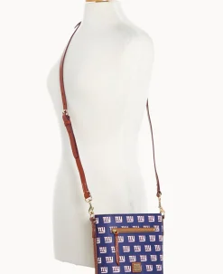 Dooney & Bourke Game Day Ready|Printed Fabric<NFL NY Small Zip Crossbody GIANTS