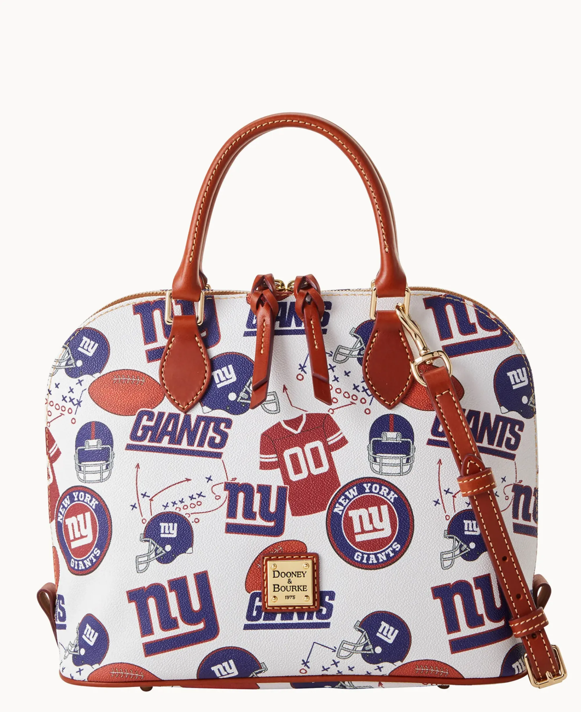 Dooney & Bourke Game Day Ready|Printed Fabric<NFL NY Zip Zip Satchel Giants
